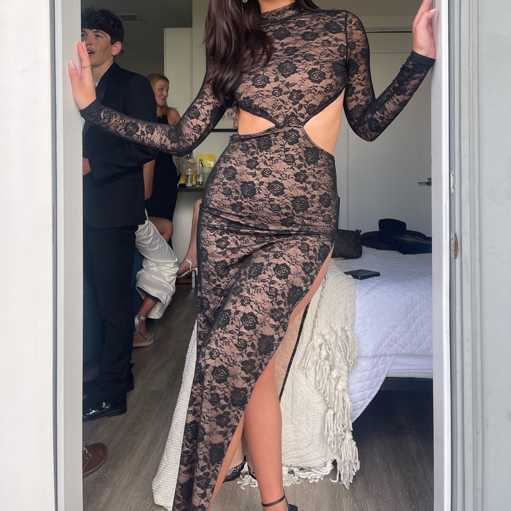 Meshki Callista Lace Cut Out Maxi Dress